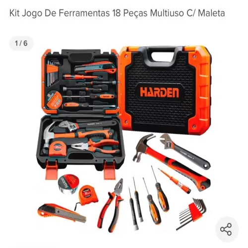 Maleta Kit de Ferramentas 18 Peças Harden