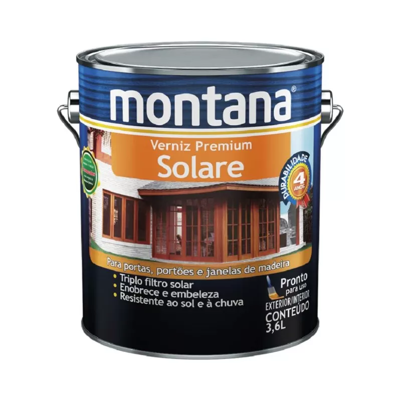 Montana Verniz Triplo Filtro Solar Base de Água 3,6 Liros - Natural brilhante