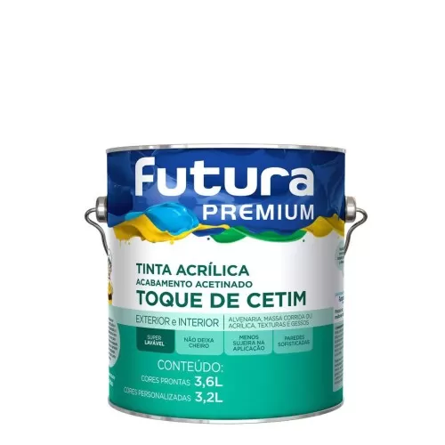 Tinta Acrílica Acetinada Futura Premium 3,6 Litros - Branco acetinado