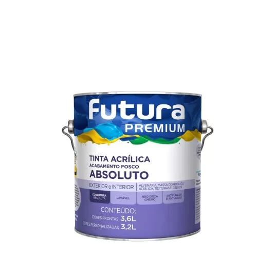 Tinta Acrílica Futura Premium 3,6 Litros - Branco fosco