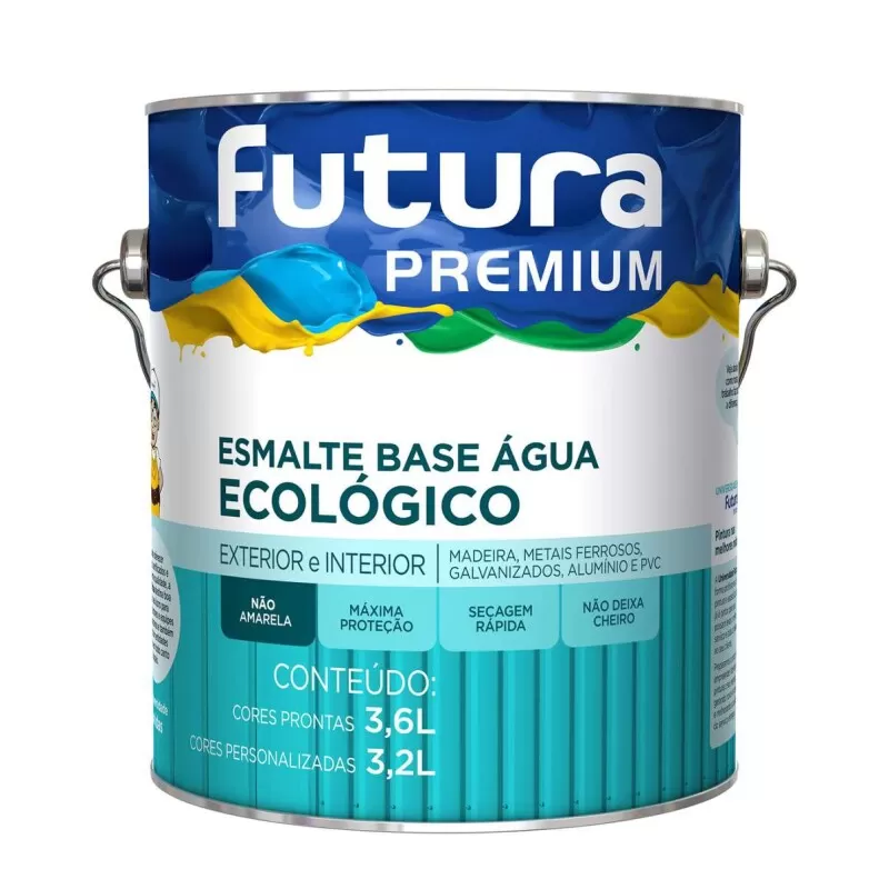 Tinta Esmalte Brilho Futura Premium 3,6 Litros - Branco acetinado