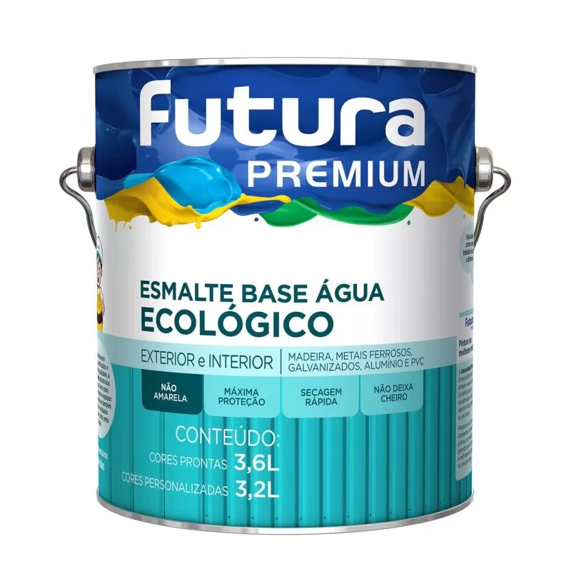 Tinta Esmalte Brilho Futura Premium 3,6 Litros - Branco brilhante