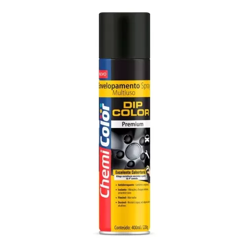 Tinta Spray Envelopamento Chemicolor 400ml - Preto fosco