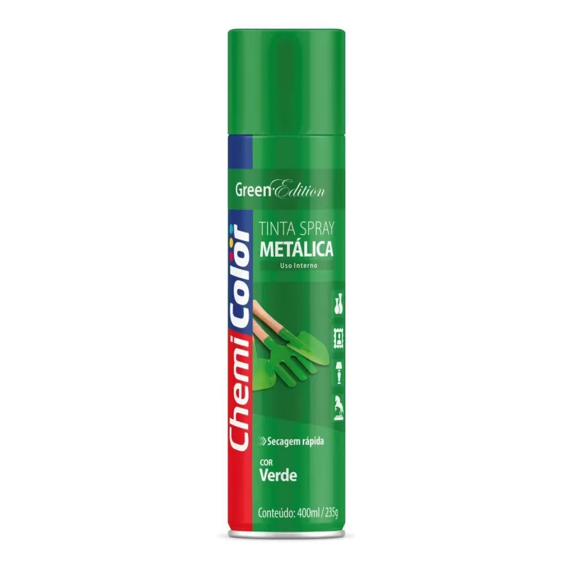 Tinta Spray Uso Geral Metálica Chemicolor 400ml - Verde